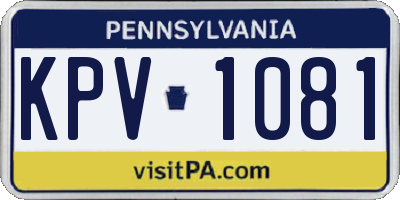 PA license plate KPV1081