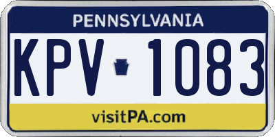 PA license plate KPV1083
