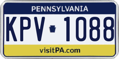PA license plate KPV1088