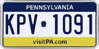 PA license plate KPV1091