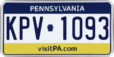 PA license plate KPV1093