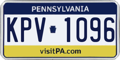 PA license plate KPV1096