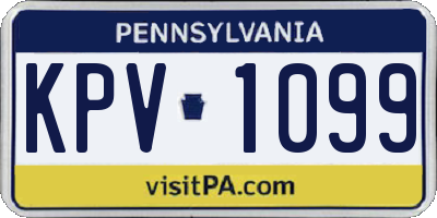 PA license plate KPV1099