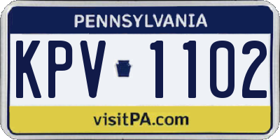 PA license plate KPV1102