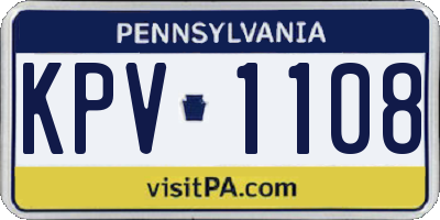 PA license plate KPV1108