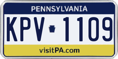 PA license plate KPV1109