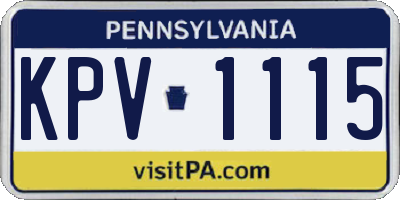 PA license plate KPV1115