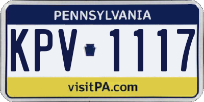 PA license plate KPV1117