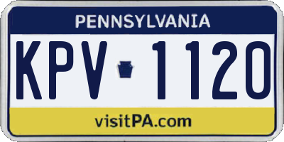PA license plate KPV1120