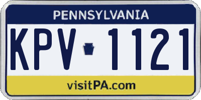 PA license plate KPV1121