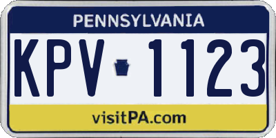 PA license plate KPV1123