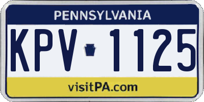 PA license plate KPV1125