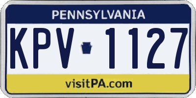 PA license plate KPV1127