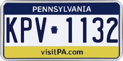 PA license plate KPV1132