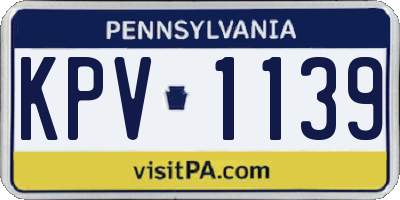 PA license plate KPV1139