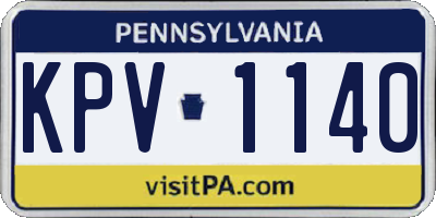 PA license plate KPV1140