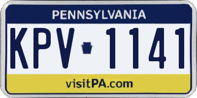 PA license plate KPV1141