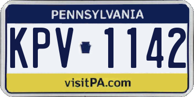PA license plate KPV1142