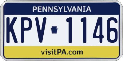 PA license plate KPV1146