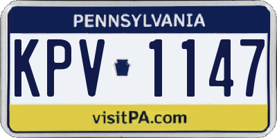 PA license plate KPV1147