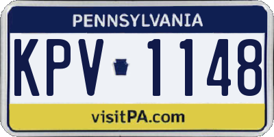 PA license plate KPV1148
