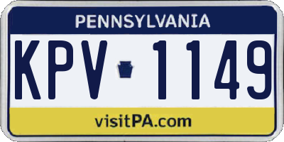 PA license plate KPV1149