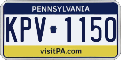 PA license plate KPV1150