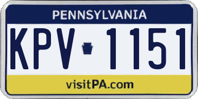 PA license plate KPV1151
