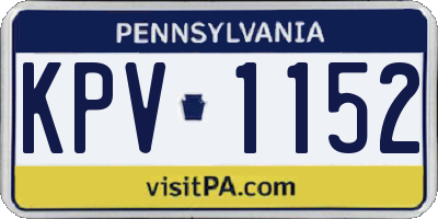 PA license plate KPV1152