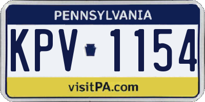 PA license plate KPV1154