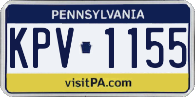 PA license plate KPV1155