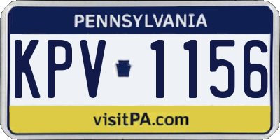 PA license plate KPV1156