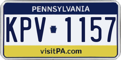 PA license plate KPV1157