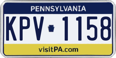 PA license plate KPV1158