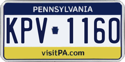 PA license plate KPV1160