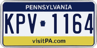 PA license plate KPV1164