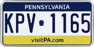 PA license plate KPV1165