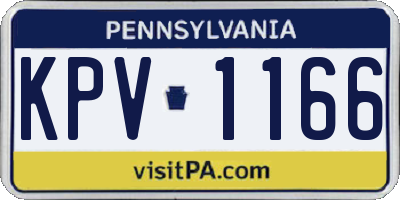 PA license plate KPV1166