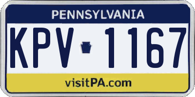 PA license plate KPV1167