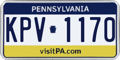 PA license plate KPV1170