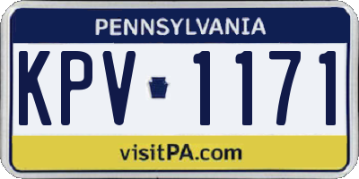 PA license plate KPV1171