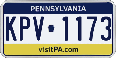 PA license plate KPV1173