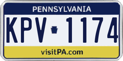 PA license plate KPV1174