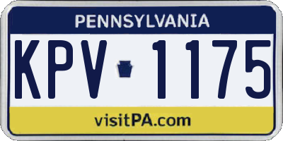 PA license plate KPV1175