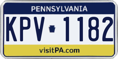 PA license plate KPV1182