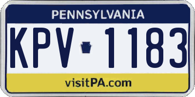 PA license plate KPV1183