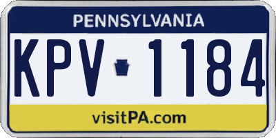 PA license plate KPV1184