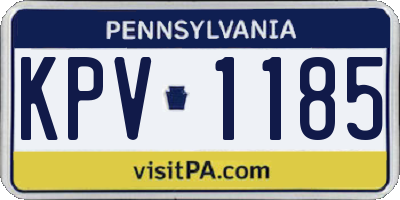 PA license plate KPV1185