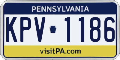 PA license plate KPV1186
