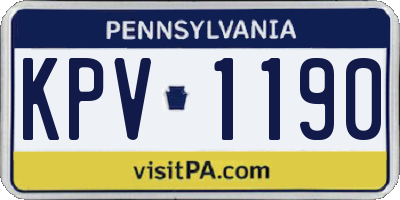 PA license plate KPV1190